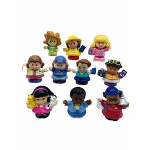 Fisher Price Little People Boy Girls Mechanic Pilot Tourist Mom Dad FP Lot of 10